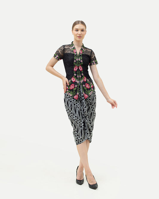 Set Kebaya Parang Black Flower