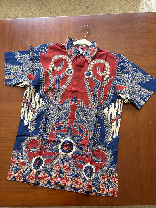 Mens Shirt Red Blue Cakra