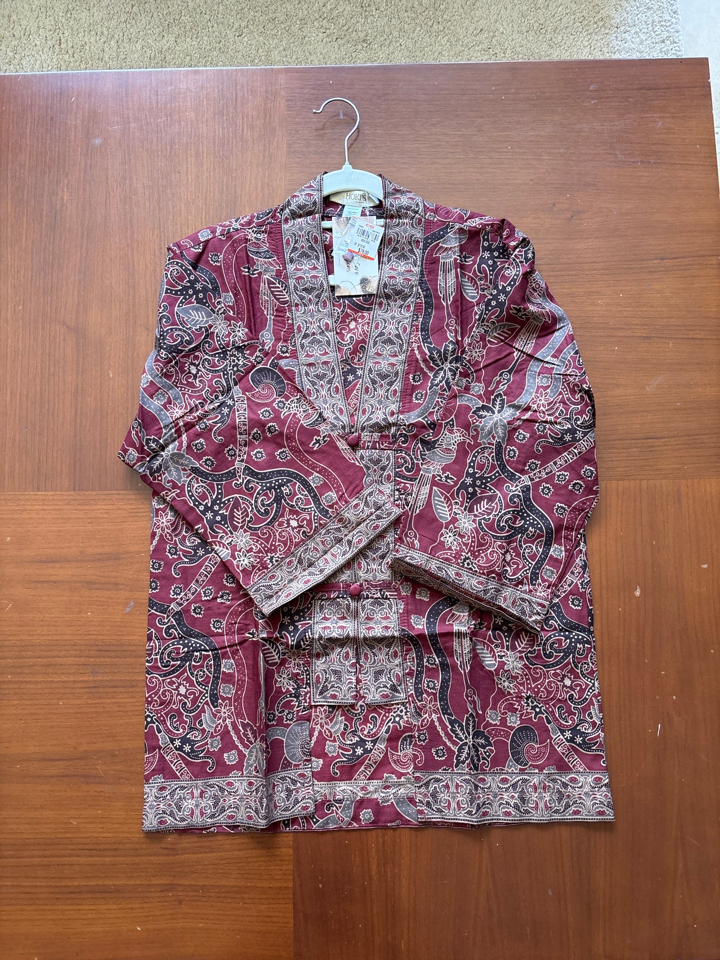Kimono Maroon flower abstract