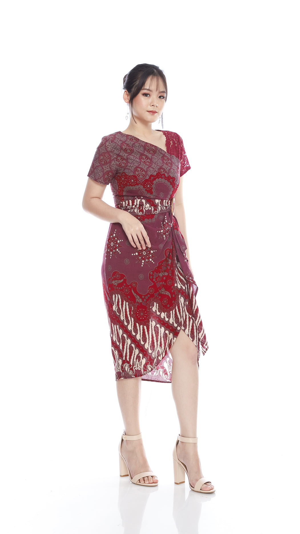 Dress Ambarawati Maroon Lace