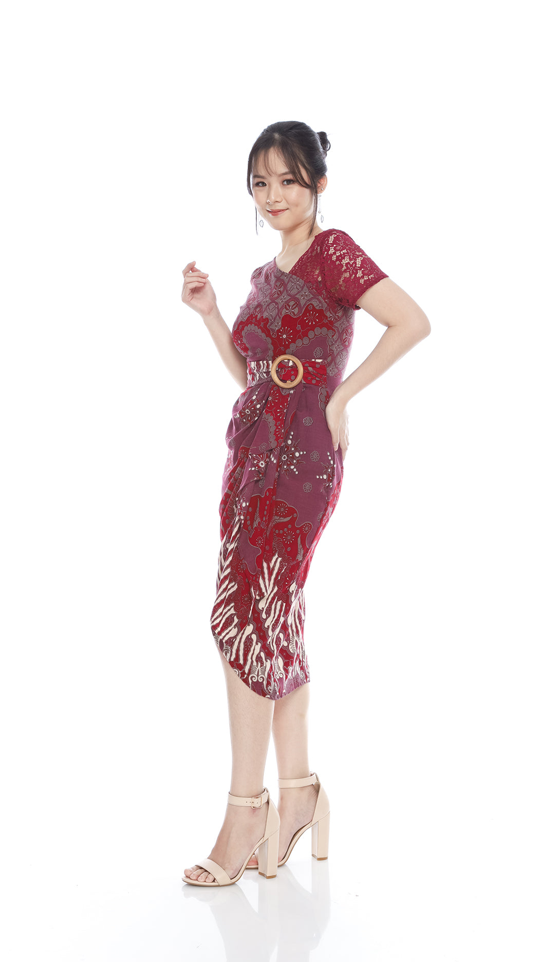 Dress Ambarawati Maroon Lace