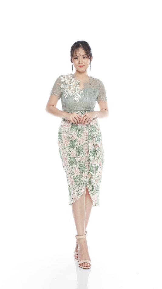 Dress Sarimaya Flower Light Green