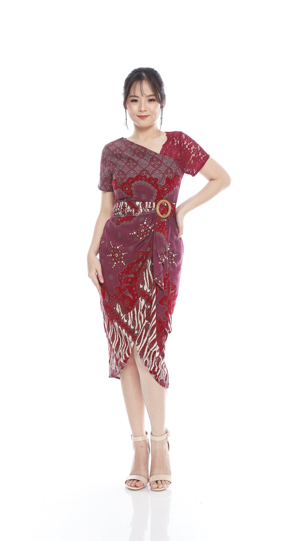 Dress Ambarawati Maroon Lace