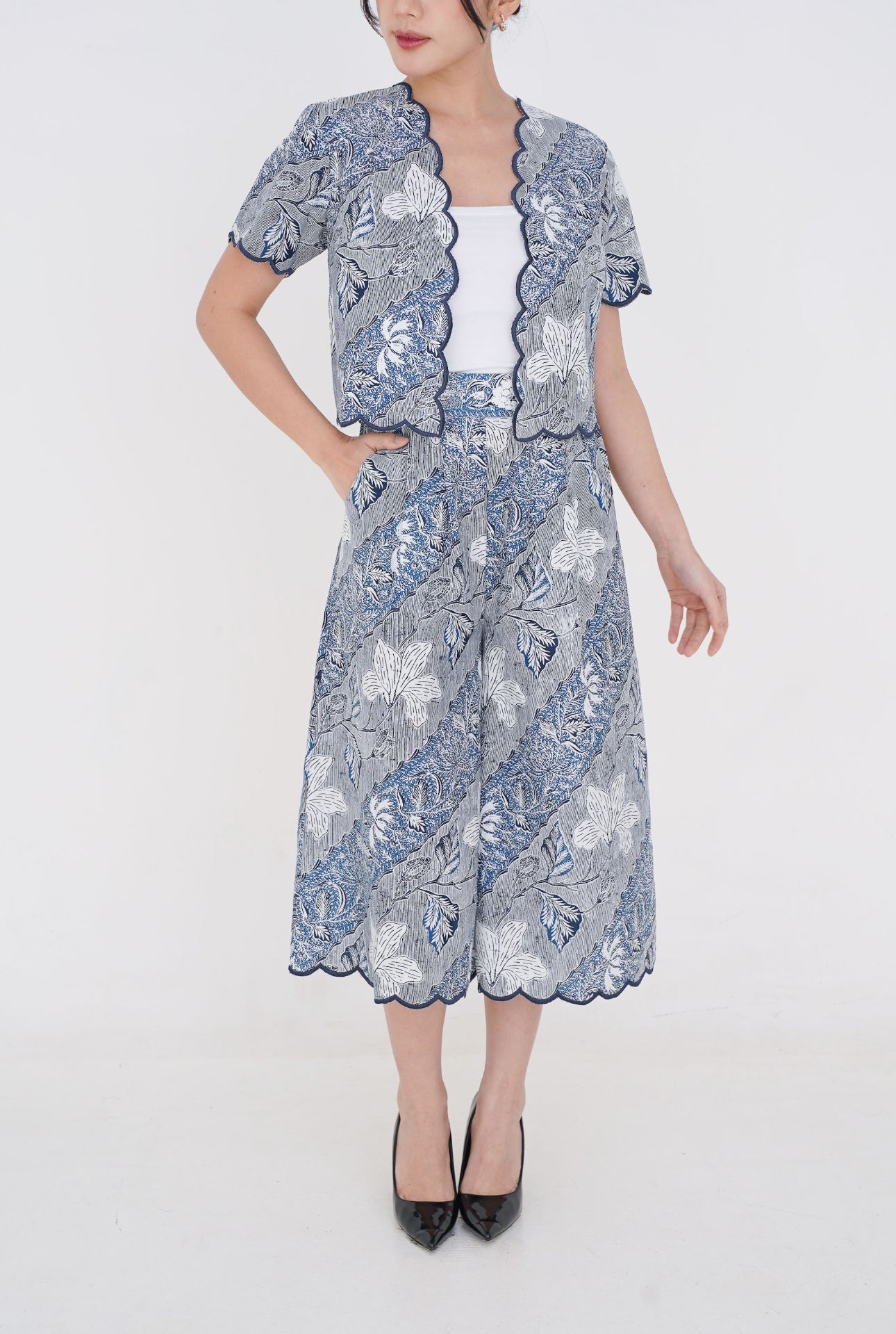 Set Blue Flower Cullote