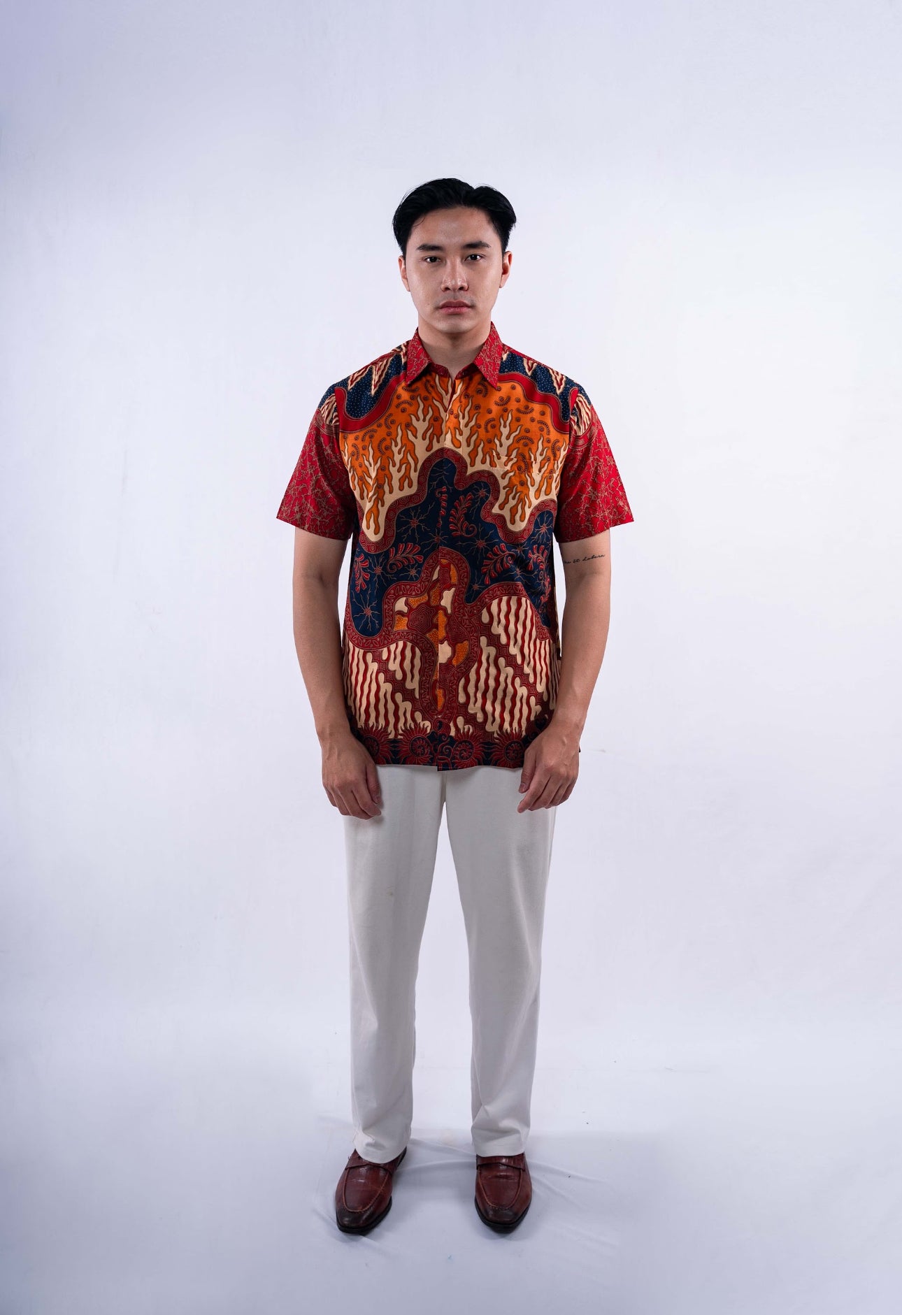 Men Shirt CNY Red Wave