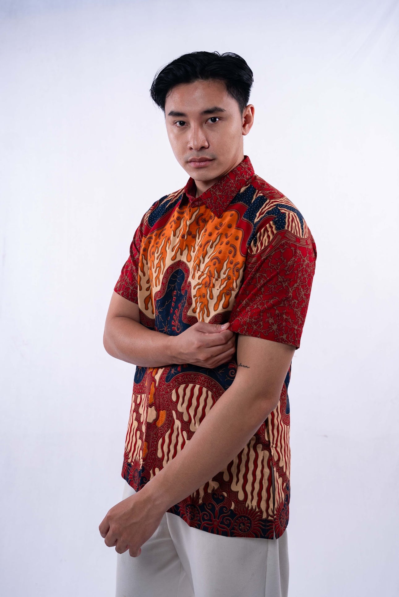 Men Shirt CNY Red Wave