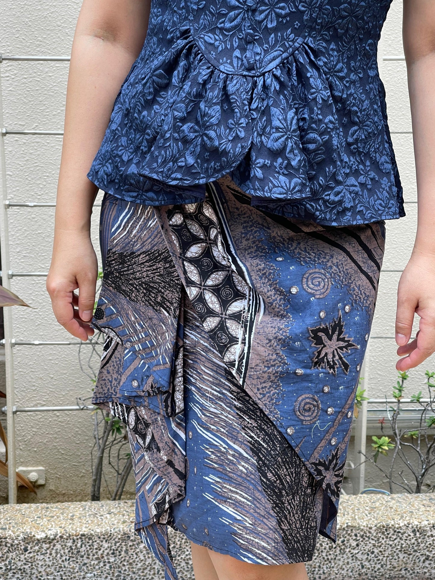 Top Blue Navy Bunga Rampai