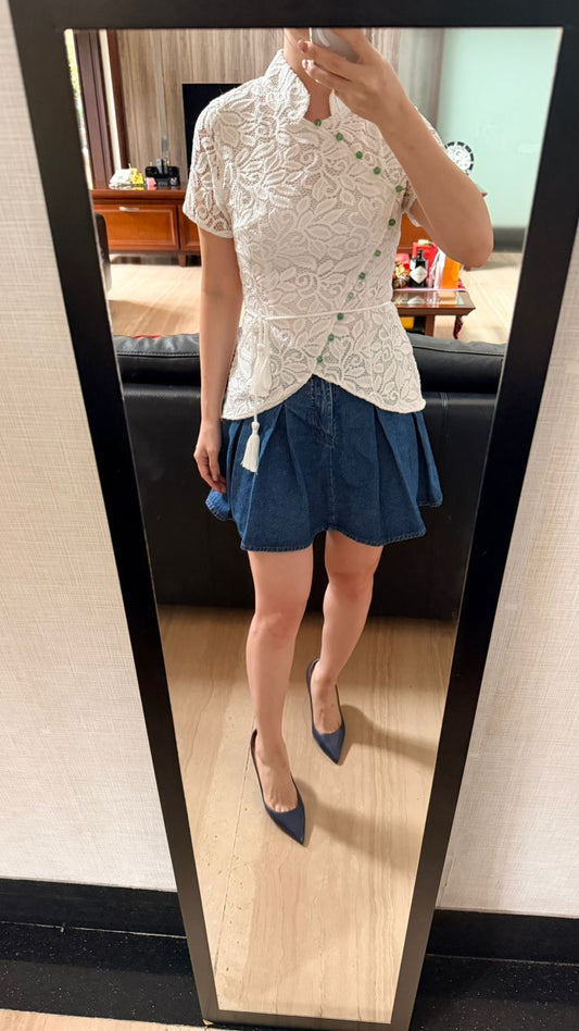 Top White Brocade CNY