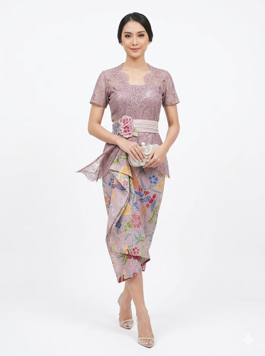 Dress Lace Flower Bird Pink