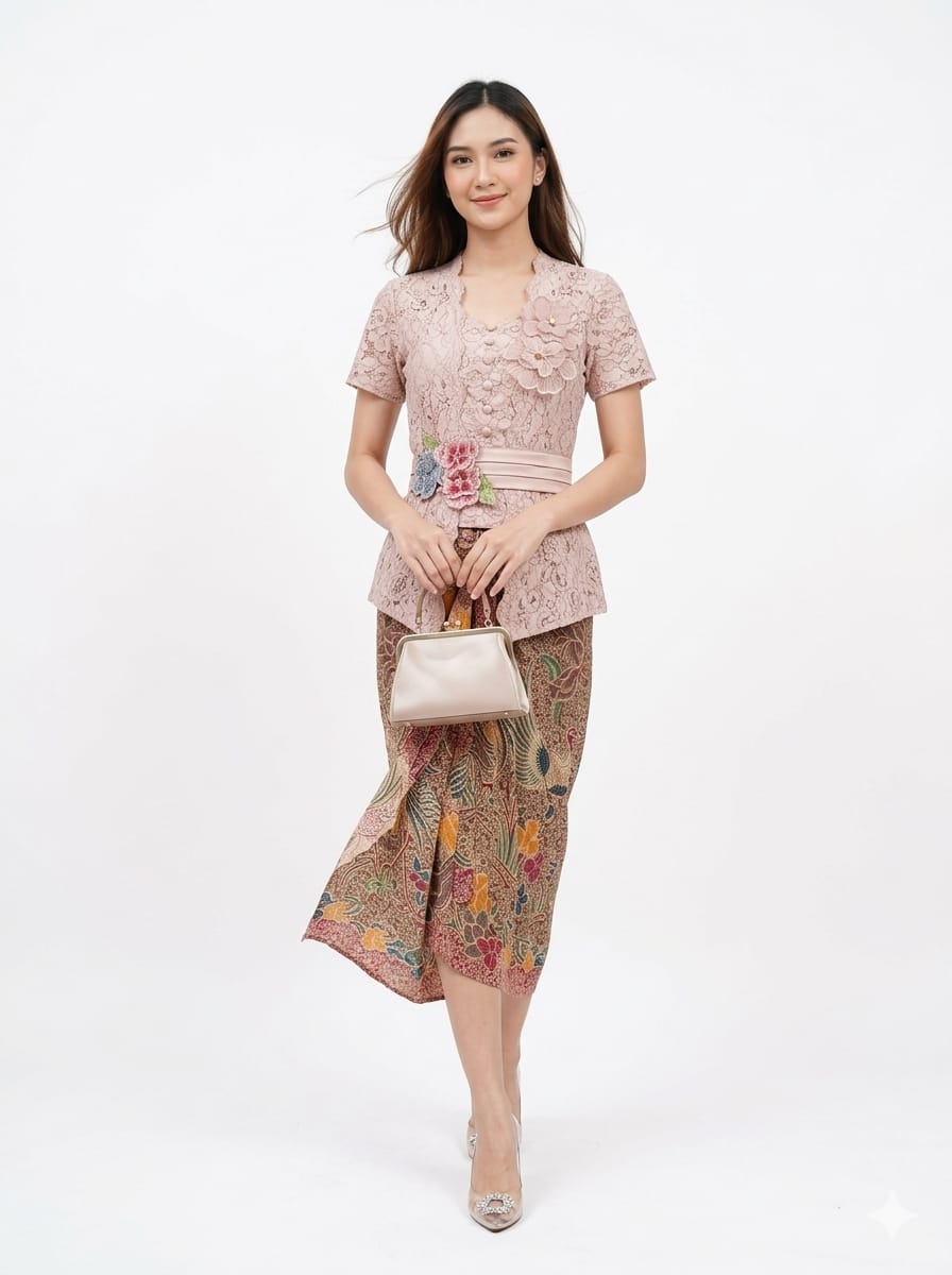 Kebaya Pink Set Double Flower