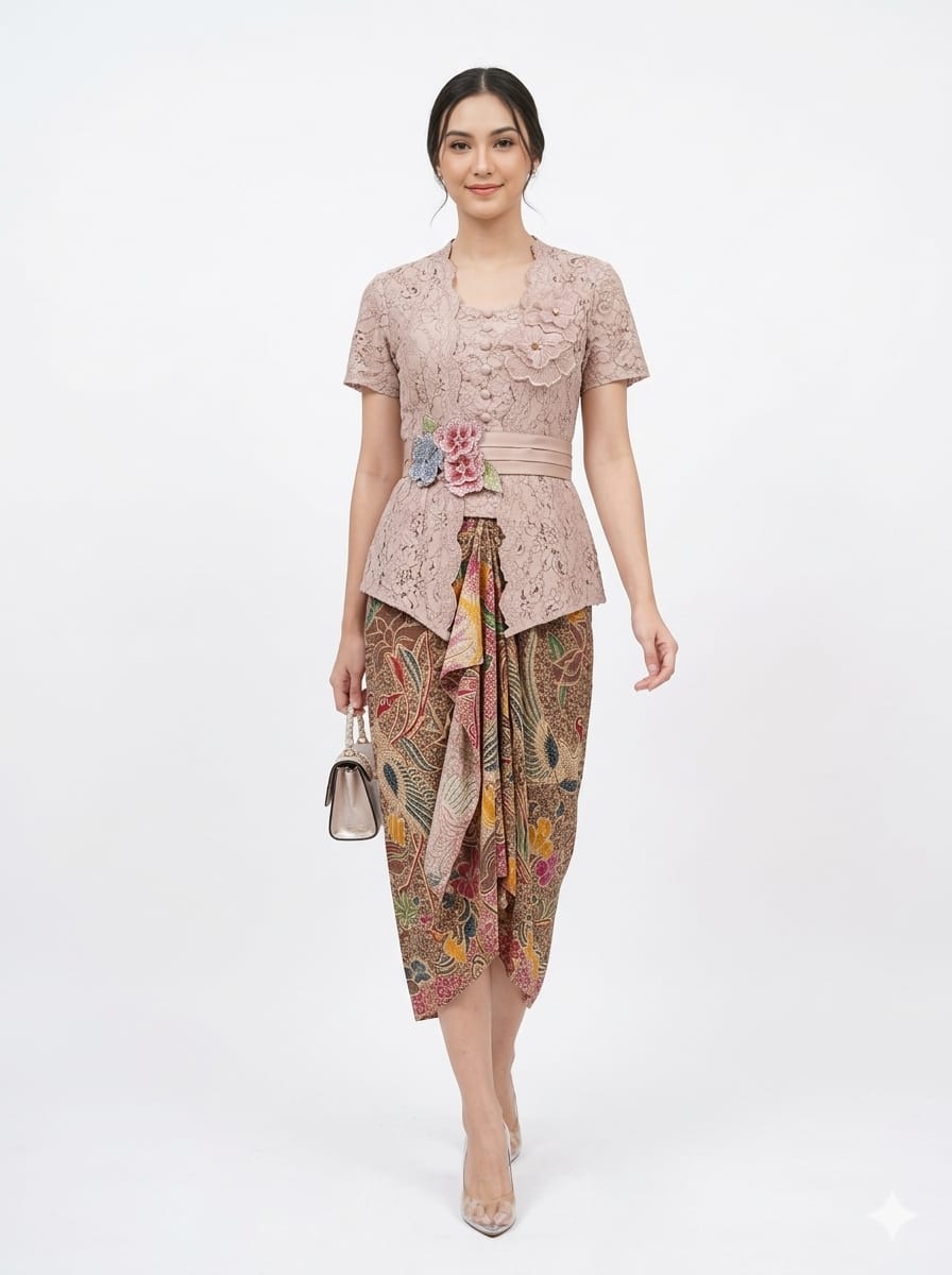 Kebaya Pink Set Double Flower