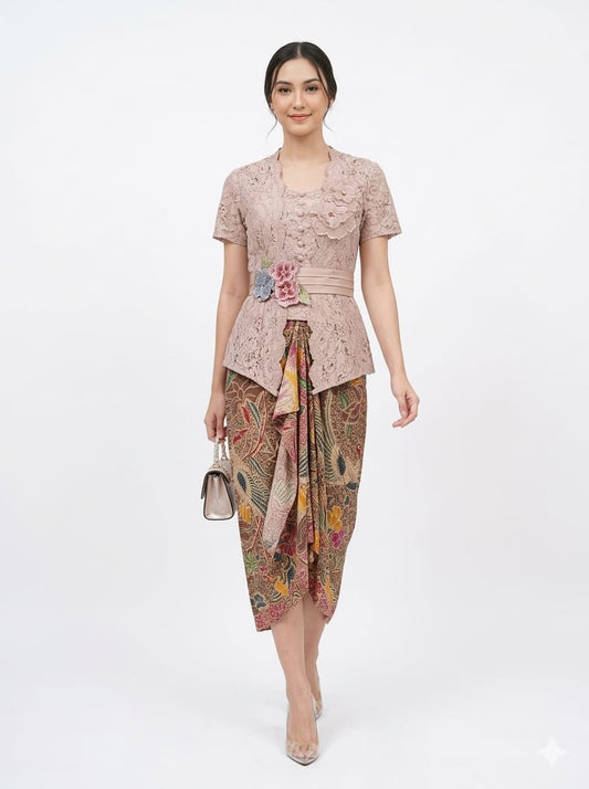 Kebaya Pink Set Double Flower