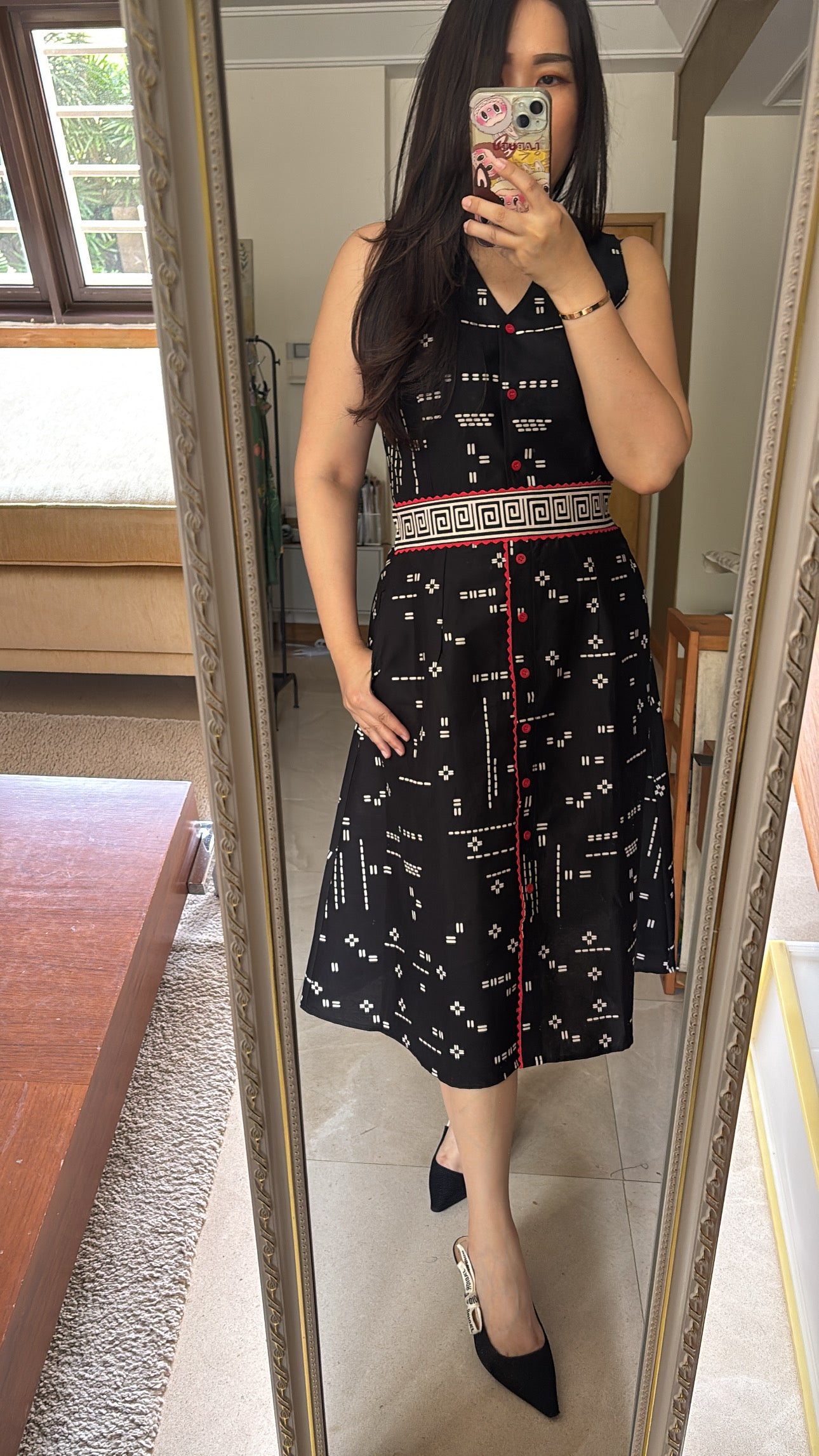 Set Black Batik Dot Skirt