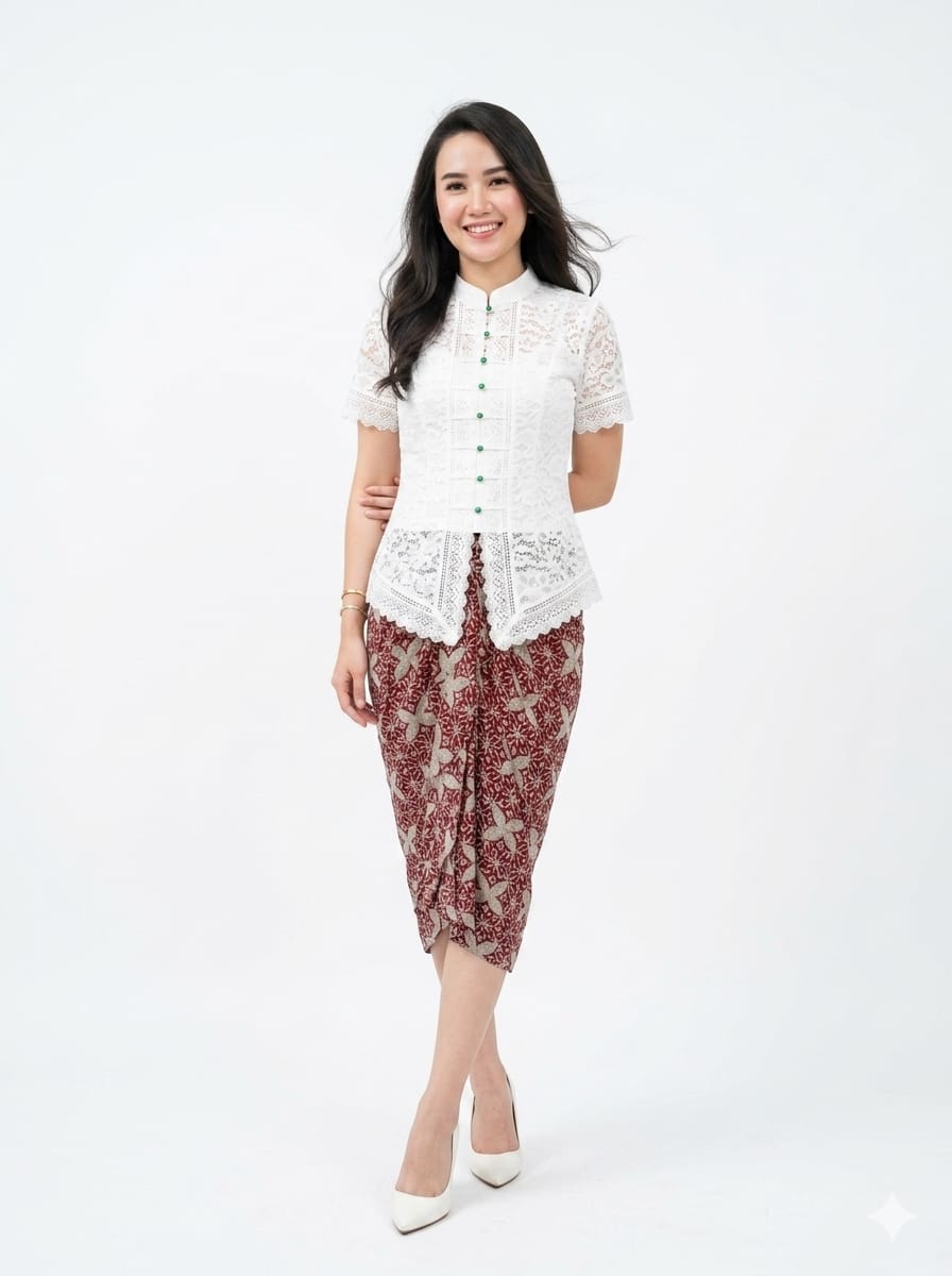 Top Lace White Kebaya Nyonyah