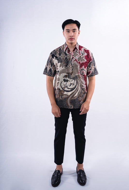 Men Shirt Black Diamond Flying Bird