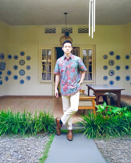 Men Shirt CNY Turquois Floral