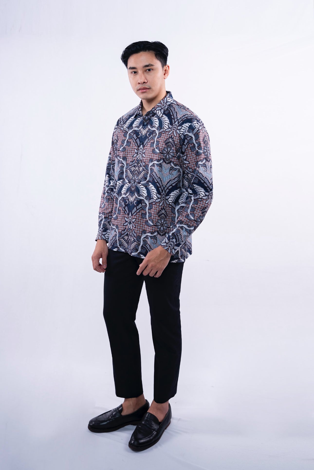 Men Shirt Long Sleeve Grey Palawan