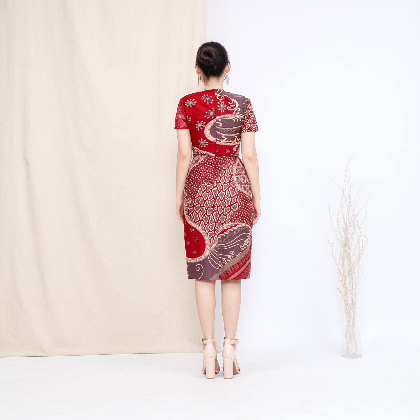 Dress Calla Maroon Lace