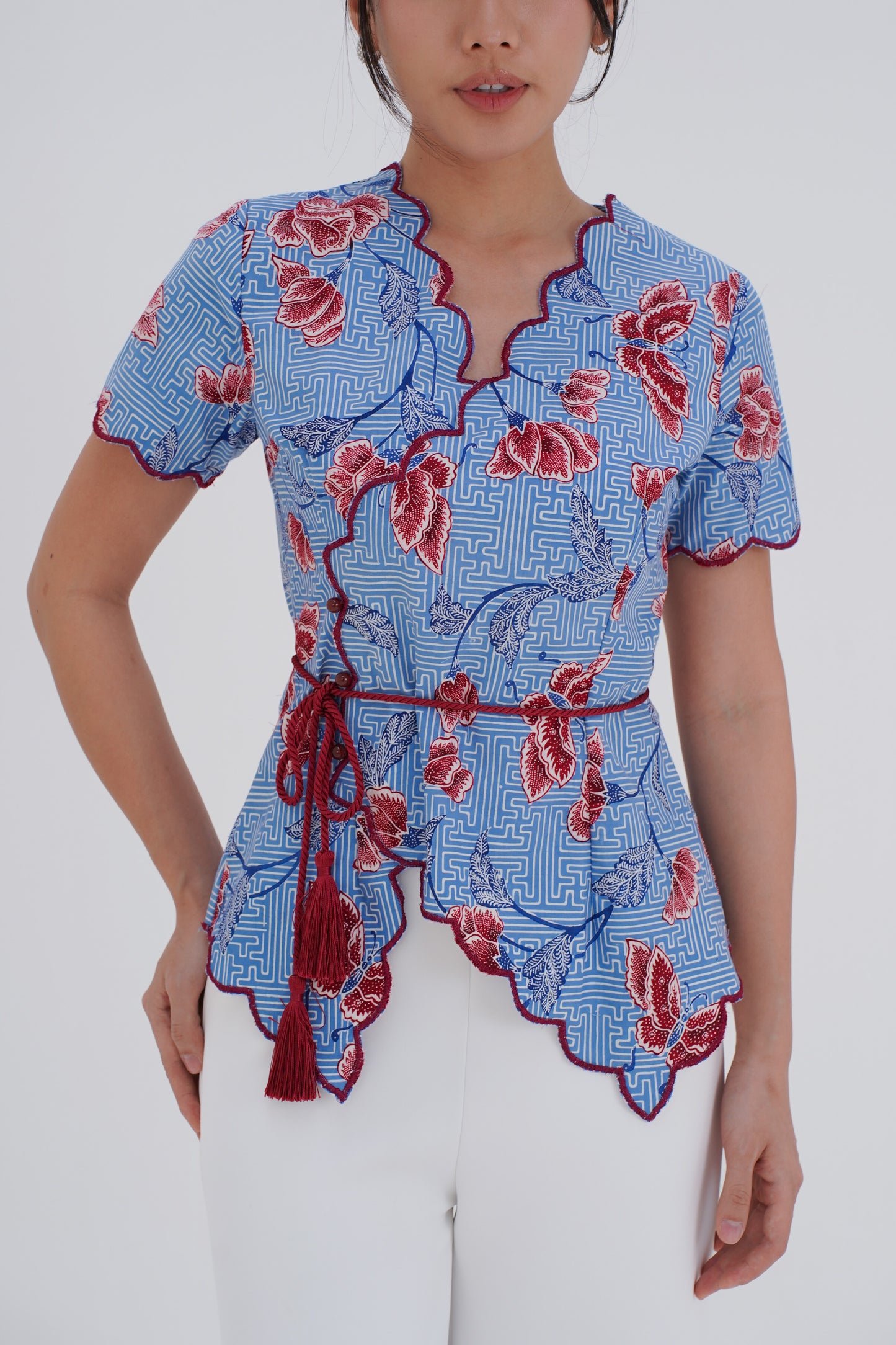 Top Scalop Butterfly Blue