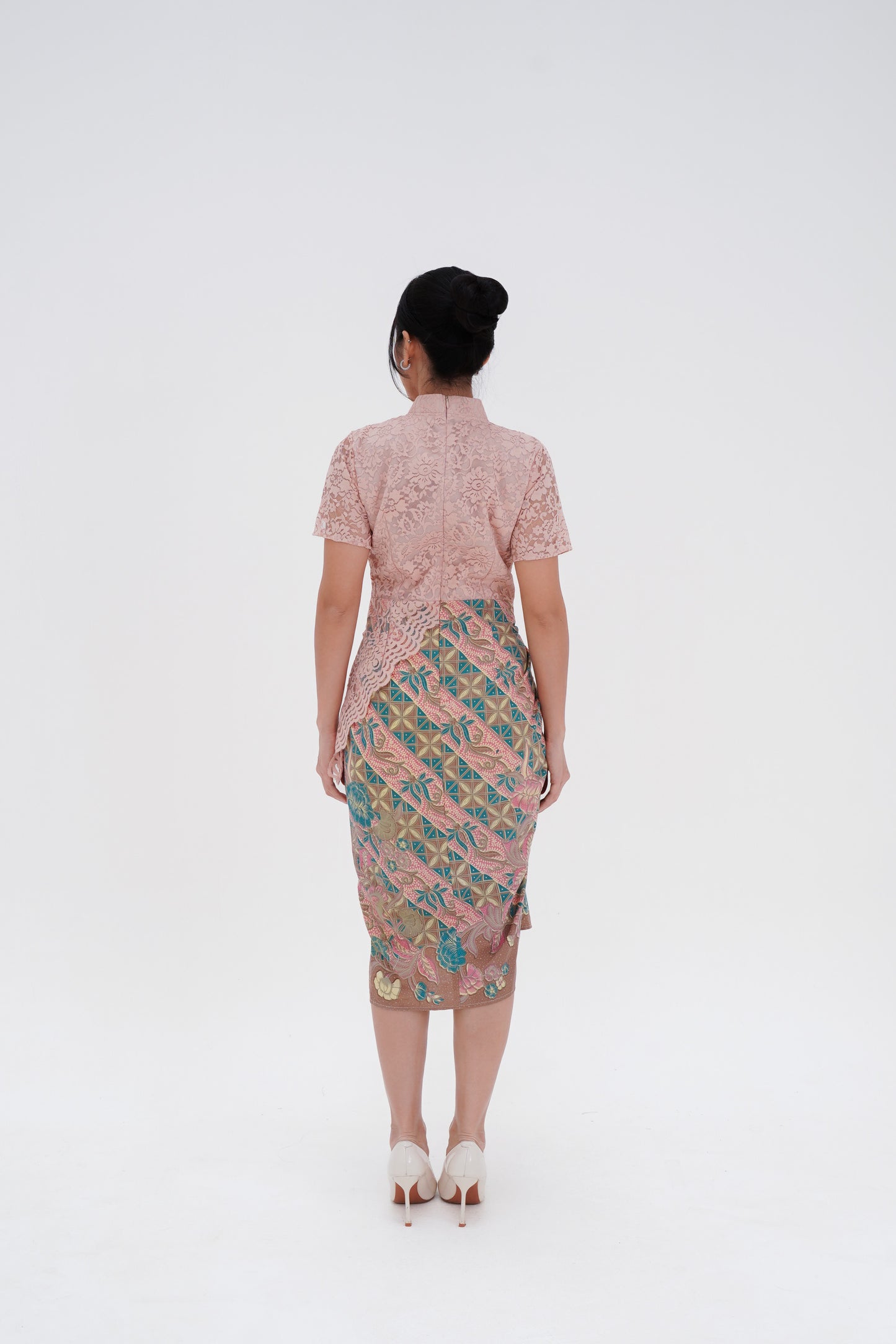 Dress Lace Peach Cheongsam Green Angsana