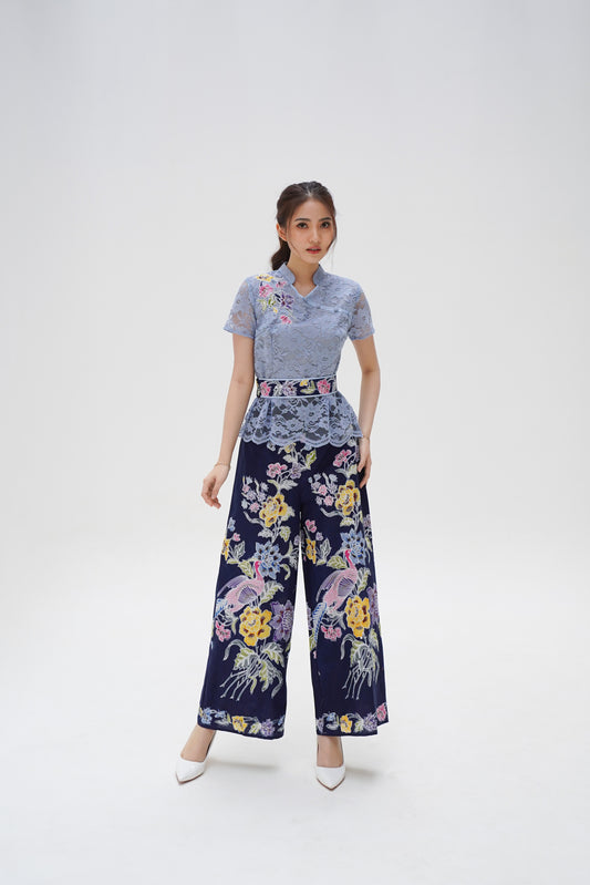 Set CNY Cheongsam Blue Shishi