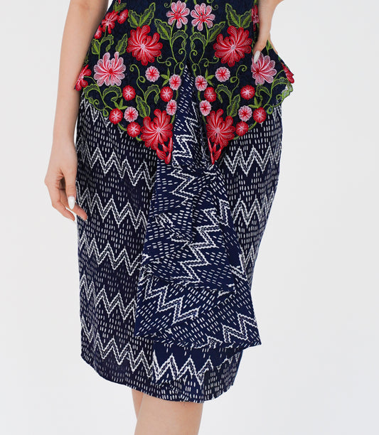 Bottom Skirt Blue Kebaya Bunga Rampai