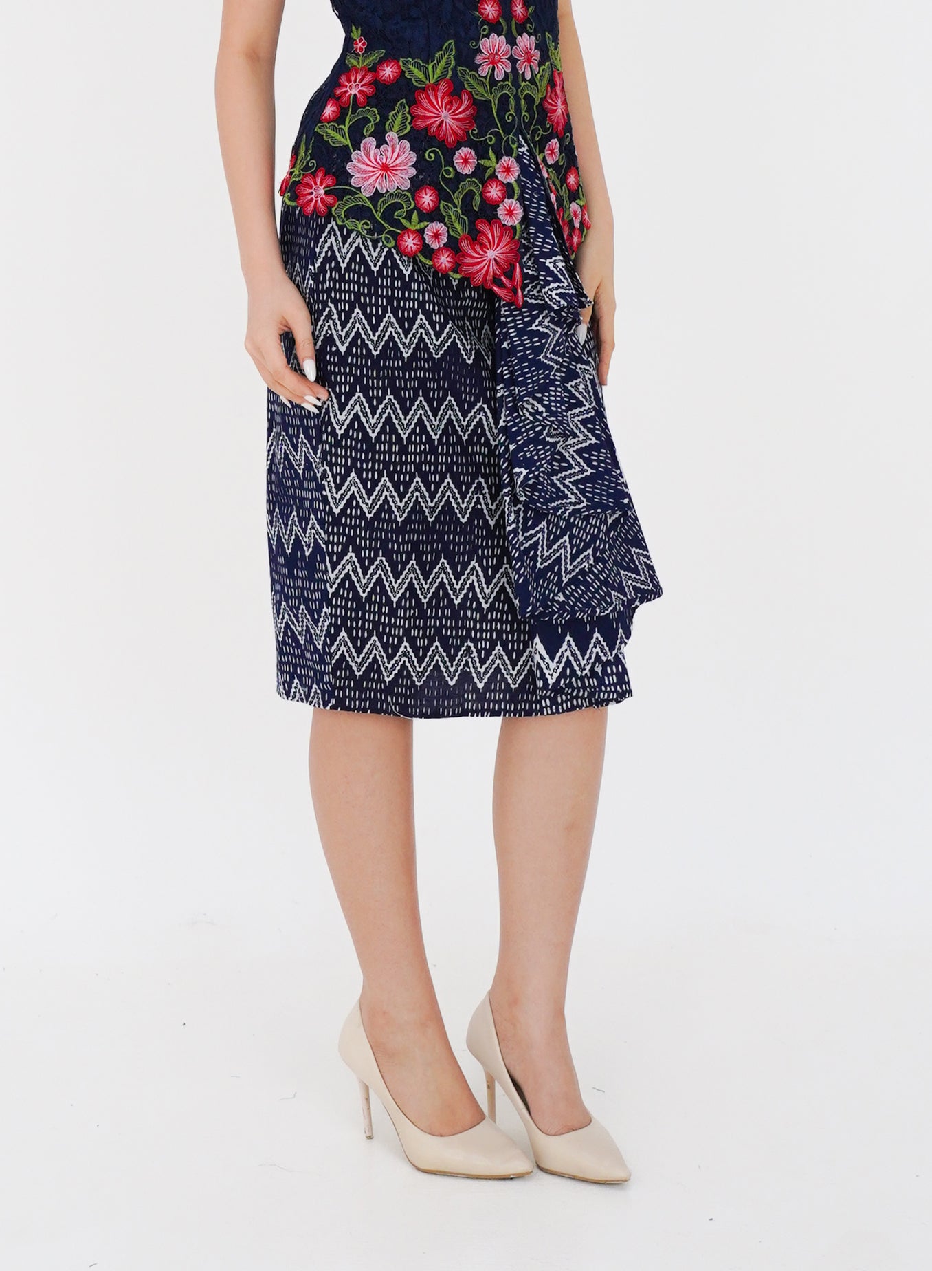 Skirt Blue Bunga Rampai