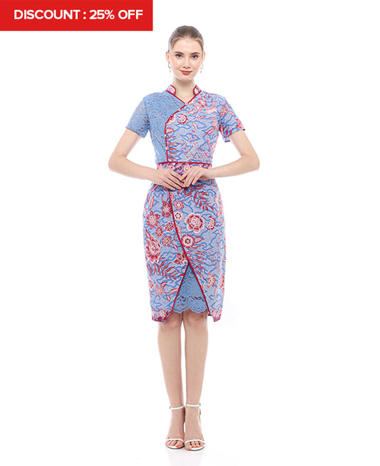 Dress Cheongsham Blue Lulu