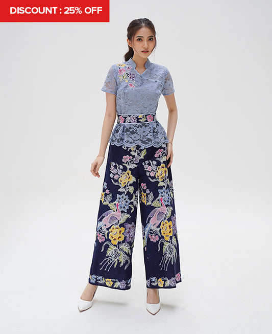 Set CNY Cheongsam Blue Shishi