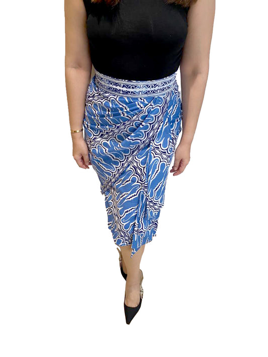 Bottom Blue Gandawati Parang Skirt