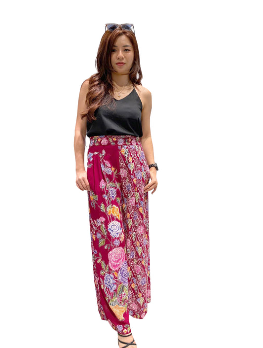 Ayunda Maroom Flower Pants Bottom