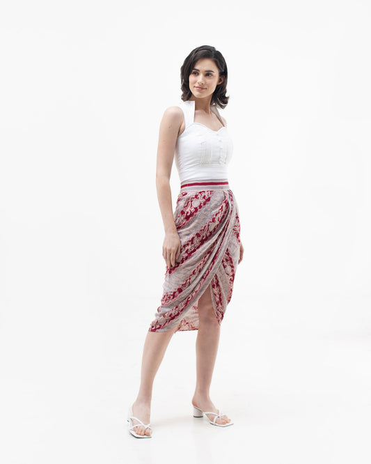Bottom Paris Lereng Batik Maroon Skirt