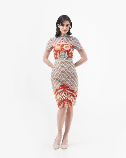 Dress Red Cotton Cheongsam Batik