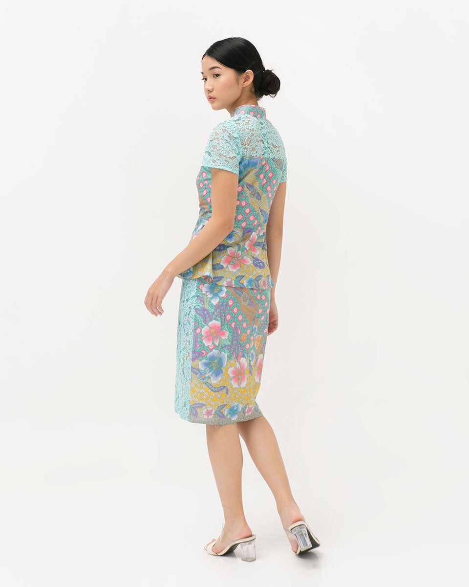Mint Cotton Peplum Top