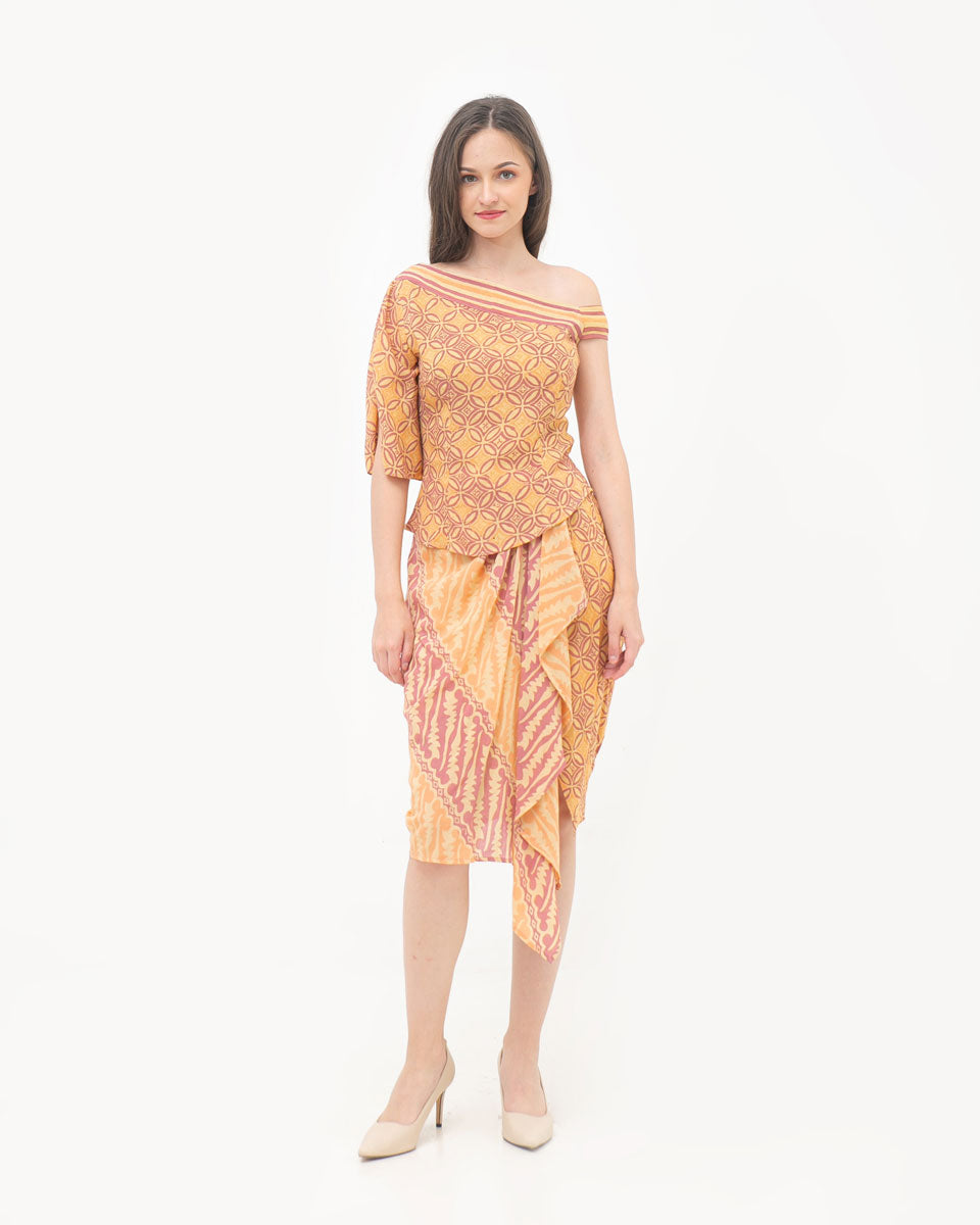 Set Paris Yellow Batik Top and Skirt
