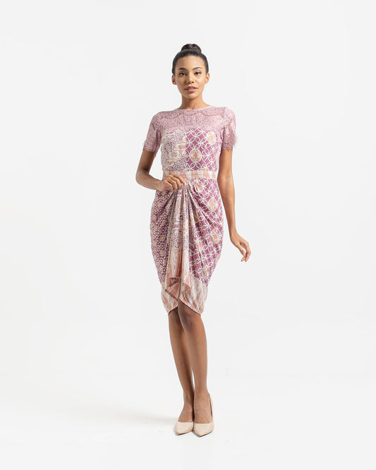 Dress Light Purple Lace Batik