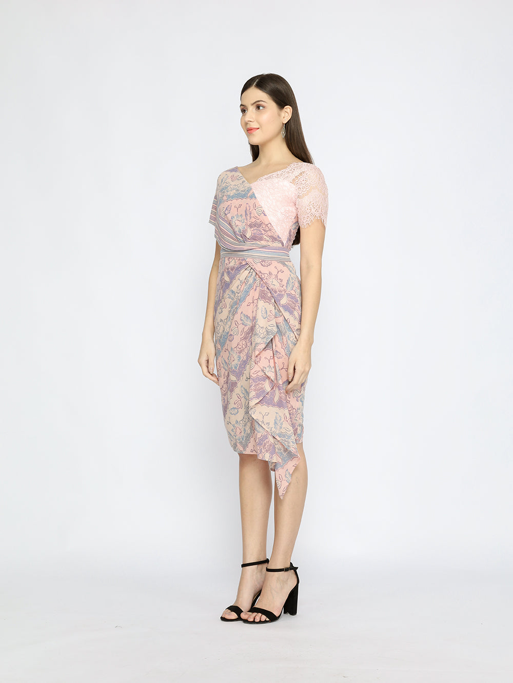 Dress Batik Lace Sleeves Dress