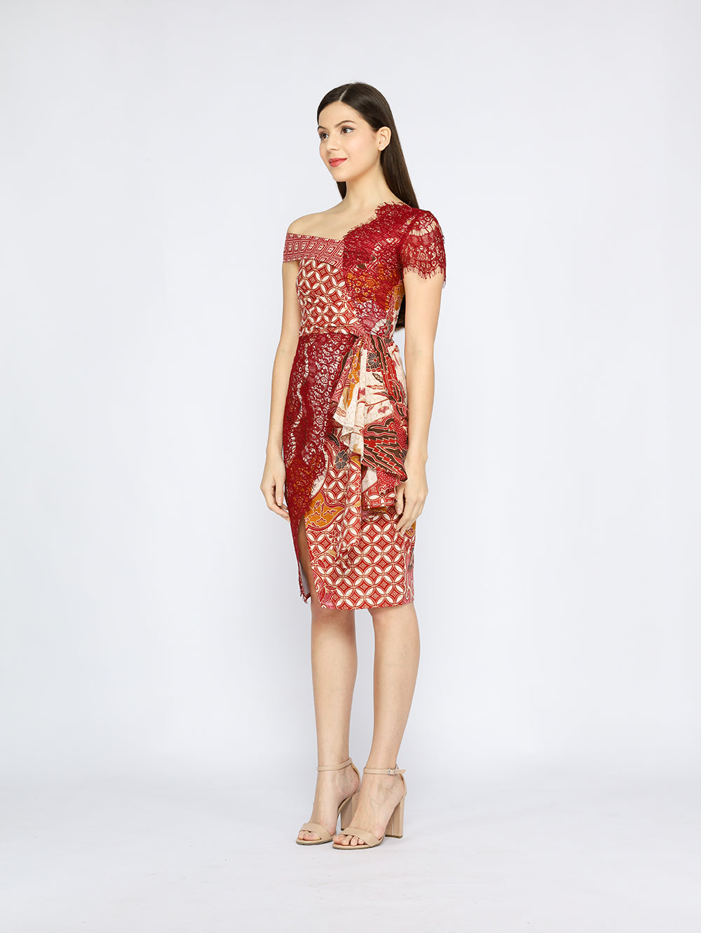 Dress Asymmetric Lace Batik