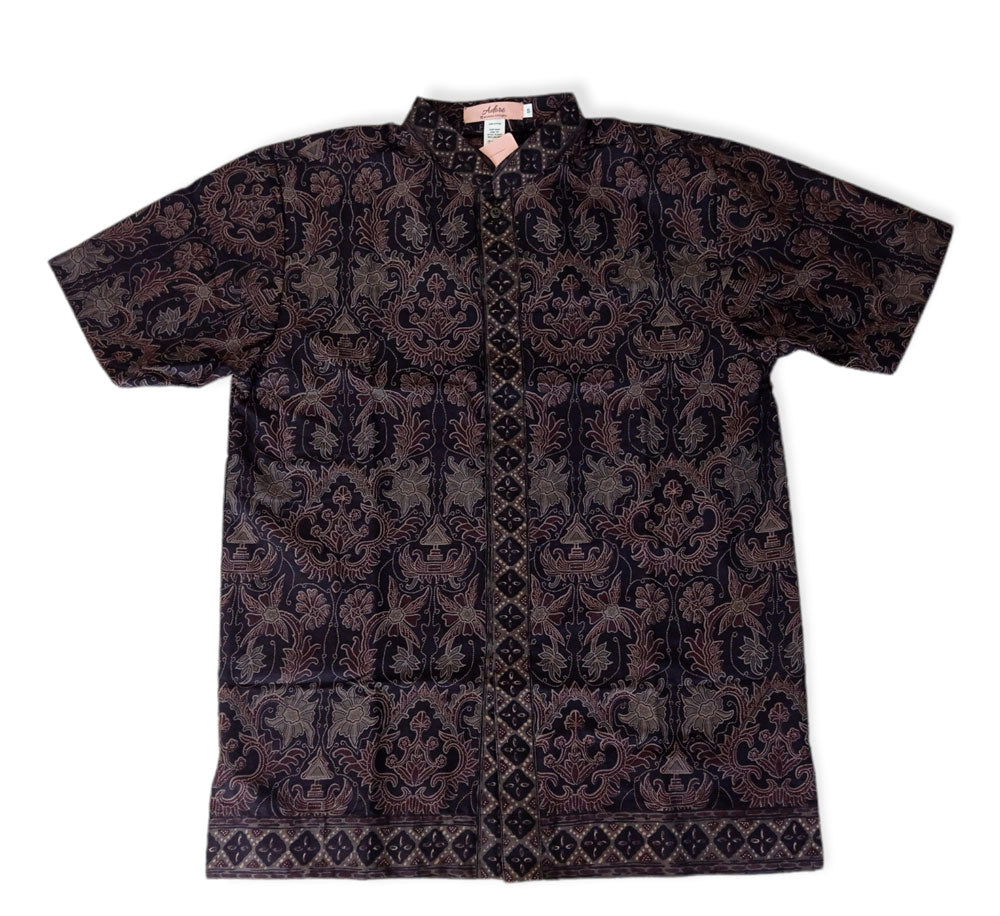 Men Shirt Black Tradition Pattern Batik