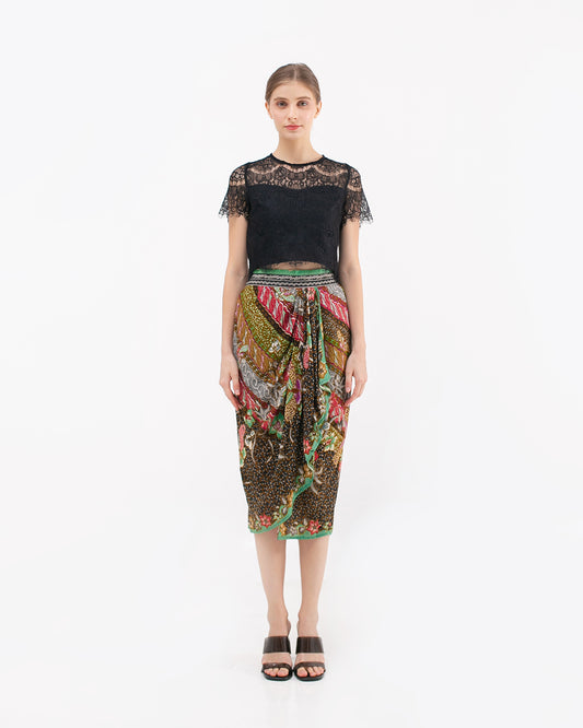 Bottom Paris Green Black Skirt