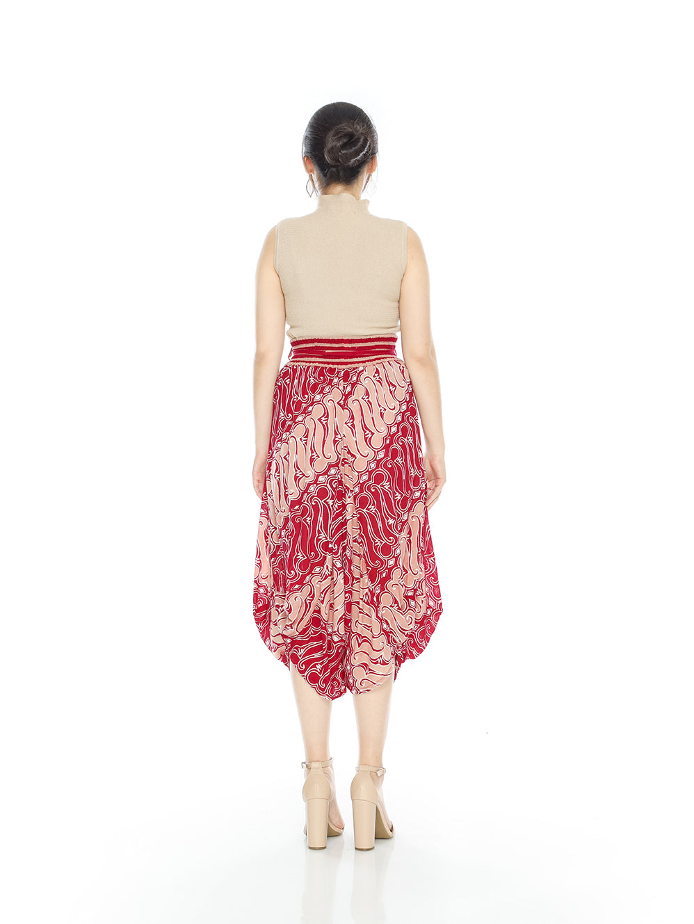 Bottom Maroon Parang Obi Cotton Paris
