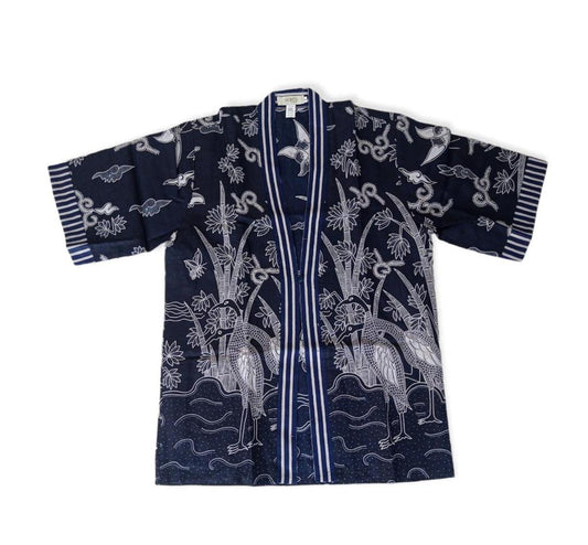 Men Outer Blue Stork Kimono