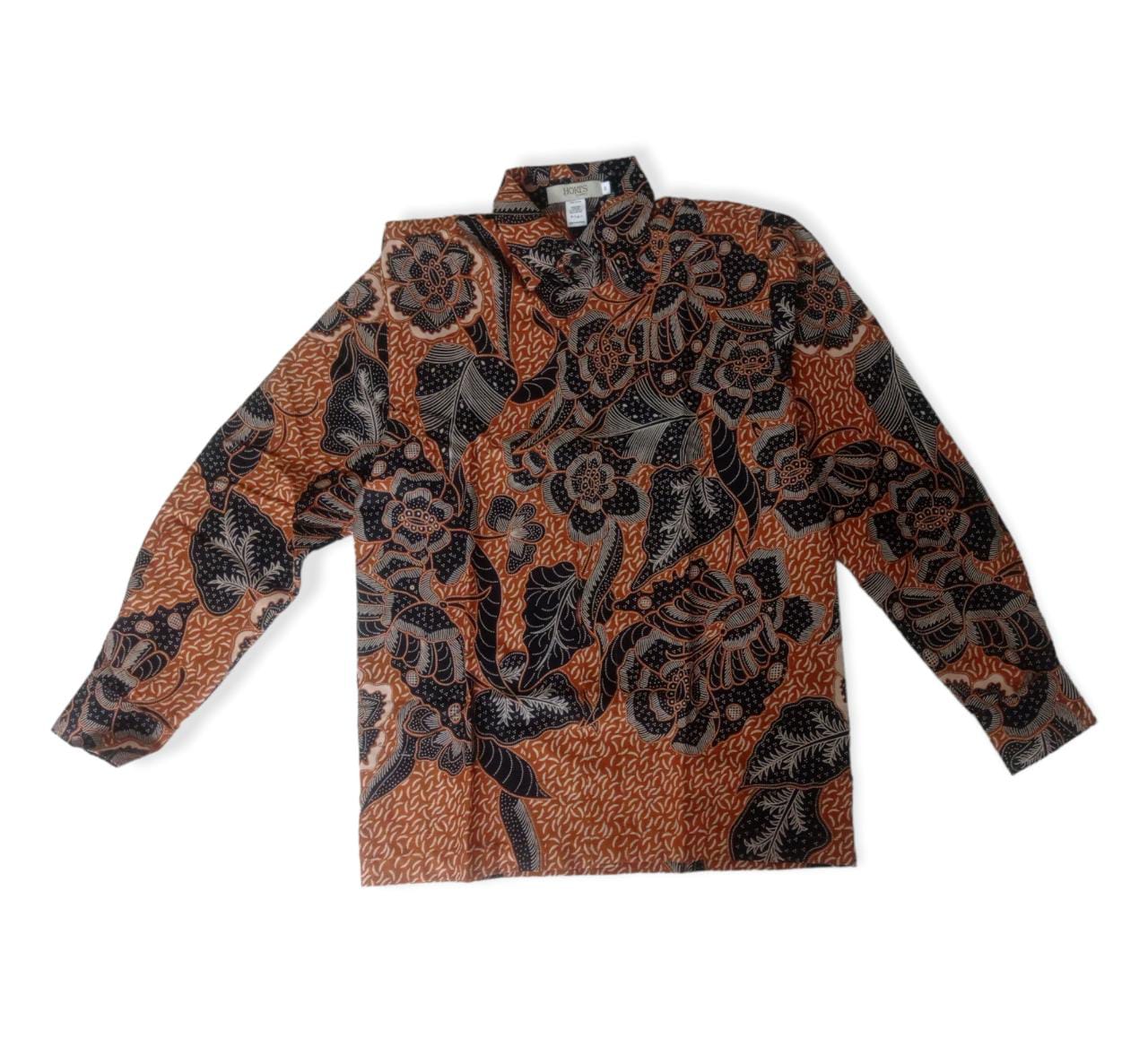 Men Flower Sand Brown Long Sleeve Shirt