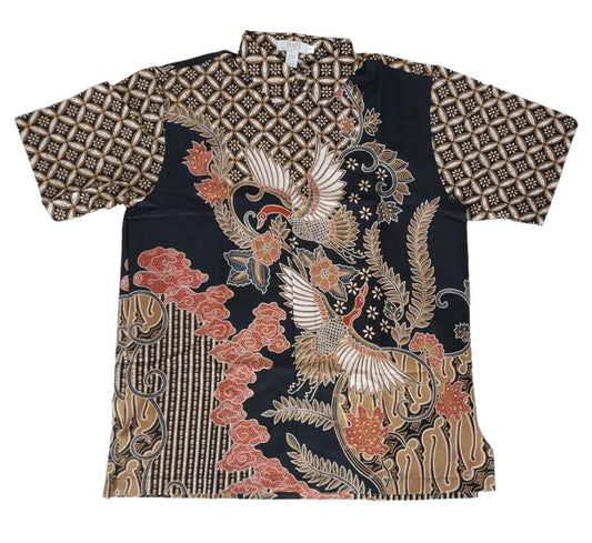 Men Love Bird Black Brown Shirt